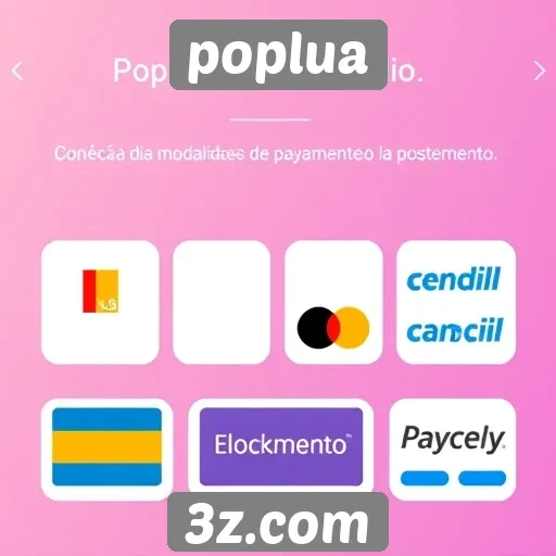 Exploração das modalidades de pagamento no site Poplua